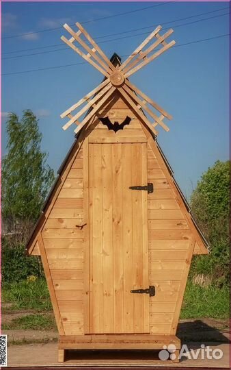 Дачный туалет деревянный DRE449