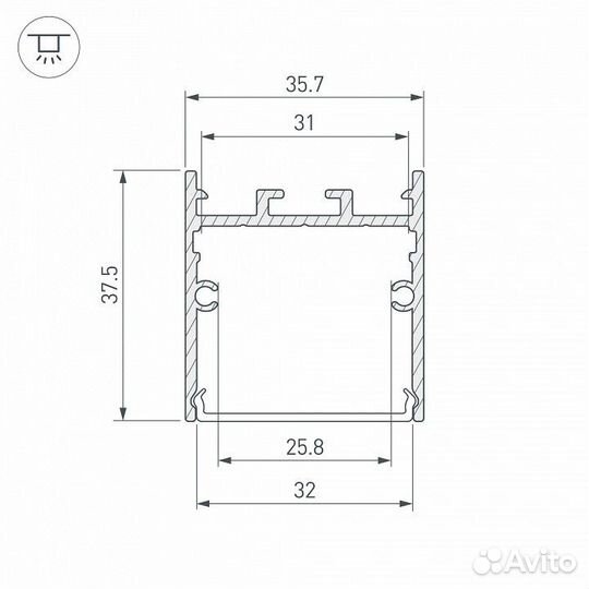 Профиль накладной Arlight SL-line 38444