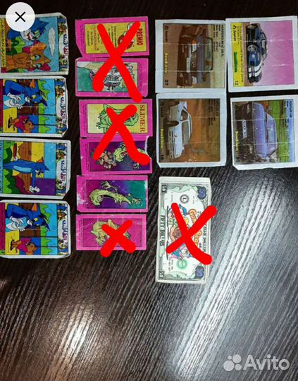 Вкладыши и наклейки от жевательных резинок