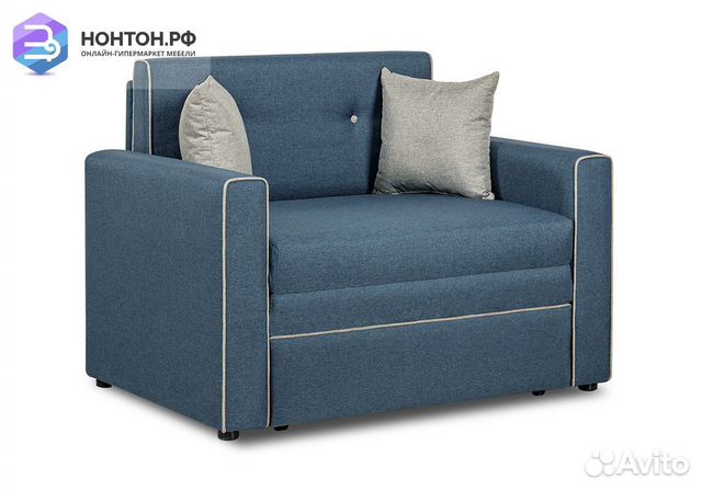 Кресло выкатное Найс светло-синее / светло-серое