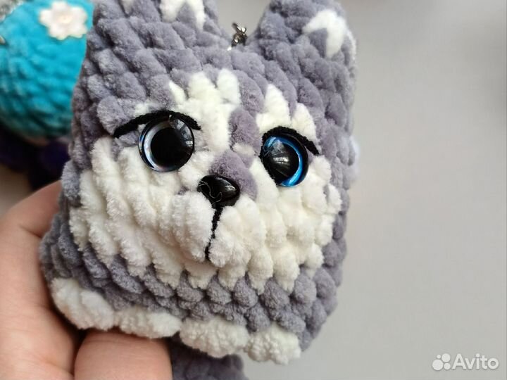 Брелки яркие, хаски, лисы, котики. Ручная работа