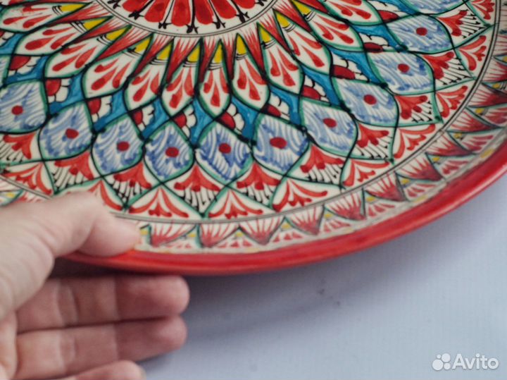 Тарелка 38 см большая ручная работа