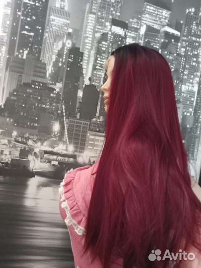 Парик Бордовый