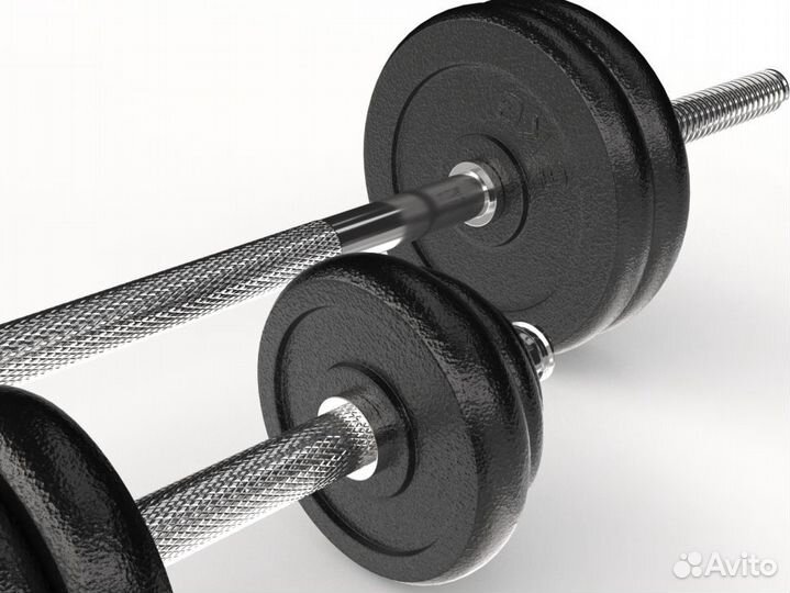 Набор гантелей и штанга UixFit в кейсе 50kg