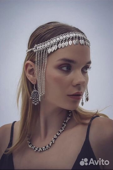 Бусы посеребренные шарики цепочка