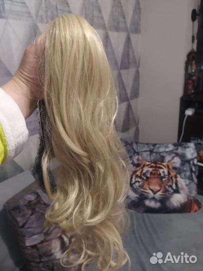 Хвост шиньон на заколке