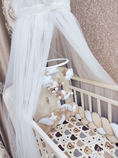 Мобиль из фетра/ балдахин/ держатель/ музык. блок