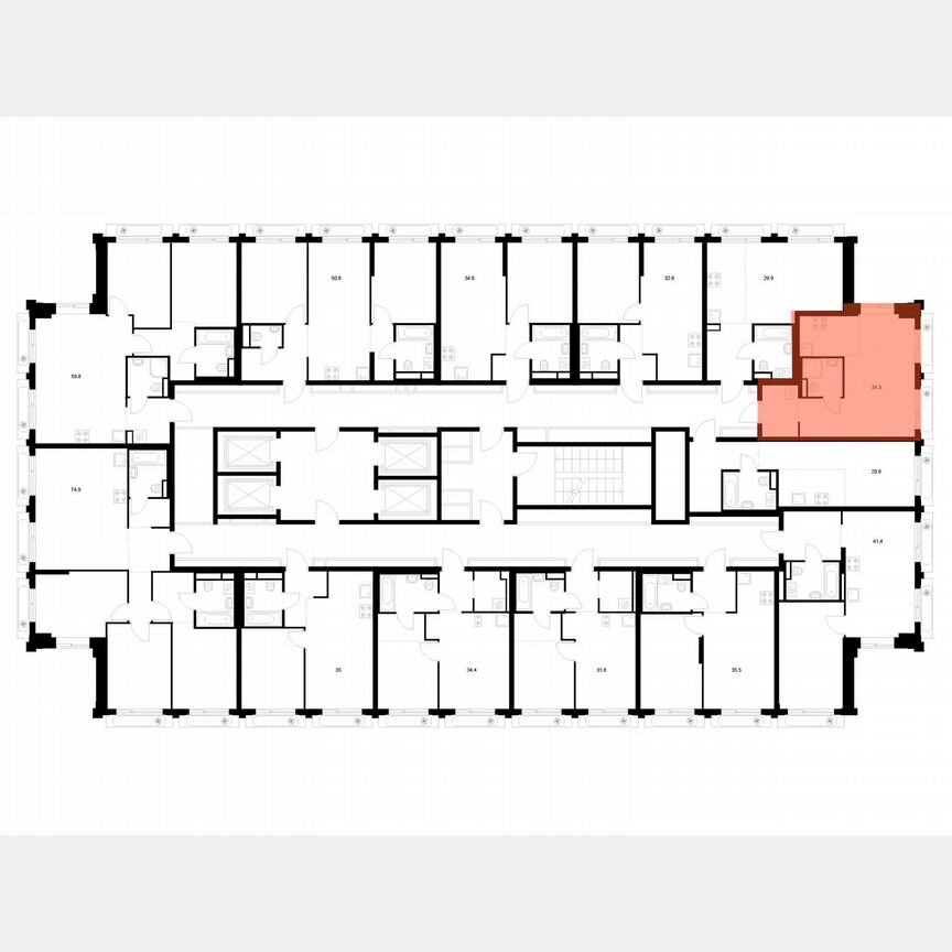 Квартира-студия, 31,3 м², 22/32 эт.