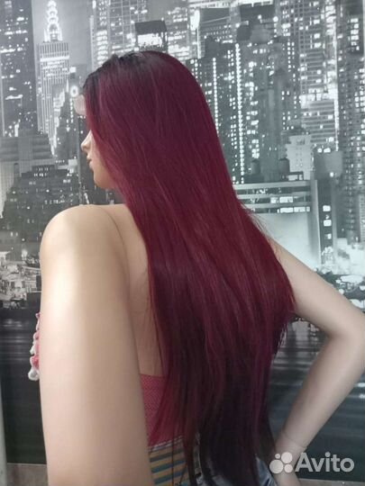 Парик Бордовый