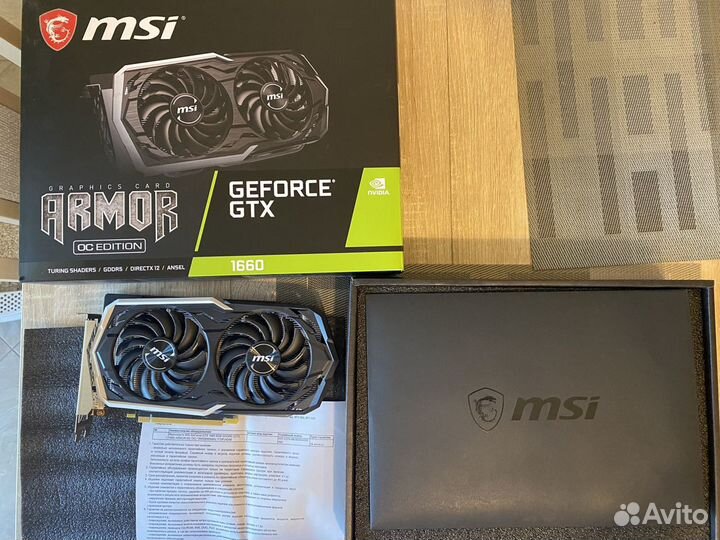 Видеокарта geforce gtx 1660 msi armor oc edition