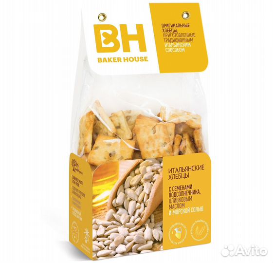 Хлебцы Бейкер Хаус с семенами Подсолнечника 250г