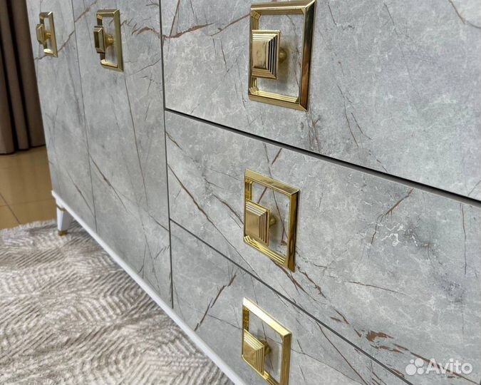 Комод-Тумба Oskar 1,5м Белый/Каспий светлый