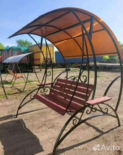 Беседка, качели садовые