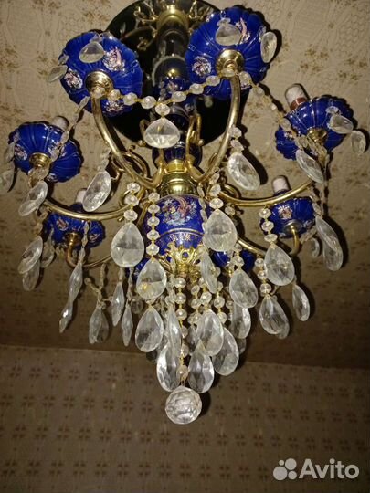 Люстра СССР кобальт