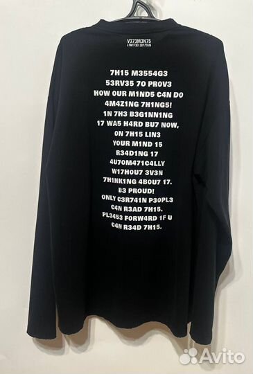 Vetements brain power лонгслив оригинал