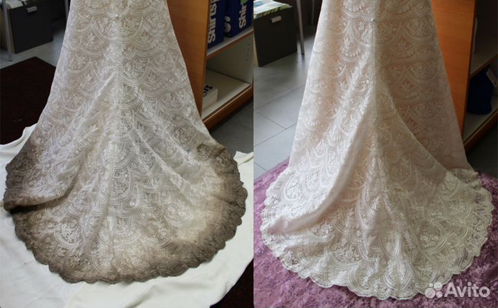 Химчистка свадебных платьев +отпаривание