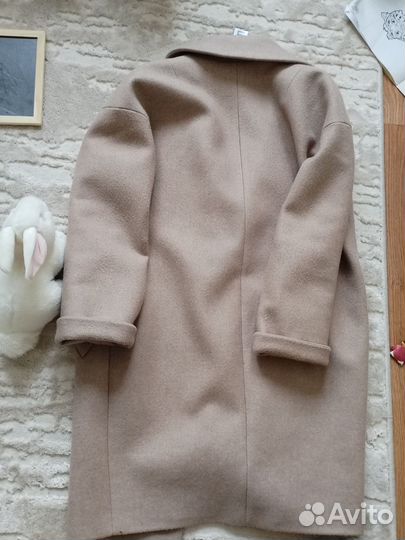 Пальто шерстяное кокон 44
