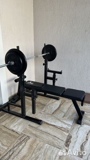 Скамья для жима с железом barbell 145 кг