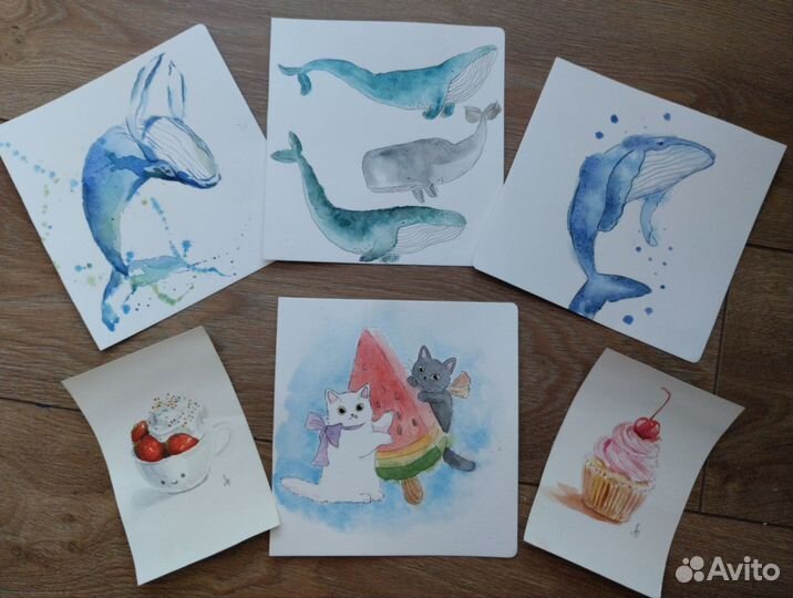 Открытки ручной работы акварель