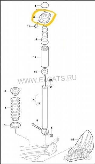 Опора стойки задняя Audi A3 8L1