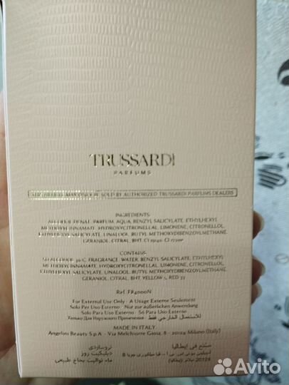 Туалетная вода женская trussardi delikate rose