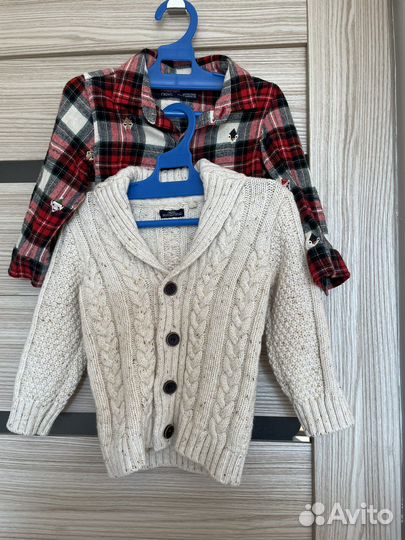 Новогодний комплект рубашка и кардиган Next