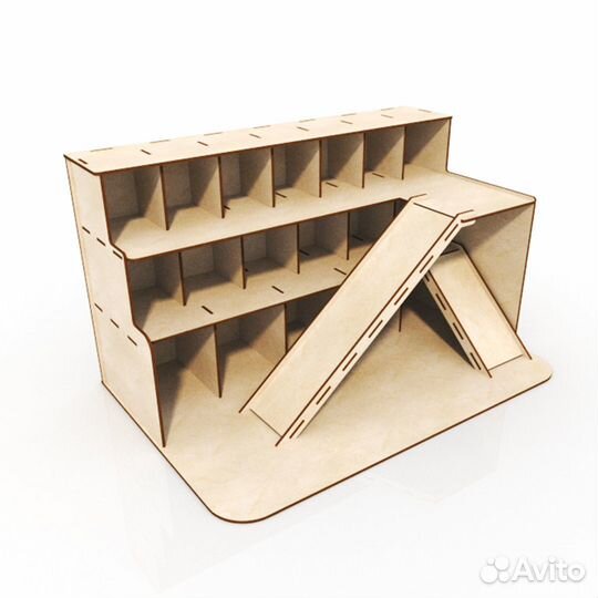 Детская парковка для машинок деревянная