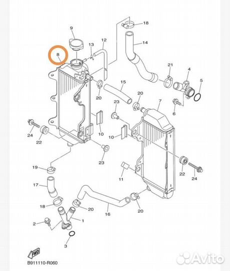 Новый оригинальный радиатор Yamaha YZ WR 450
