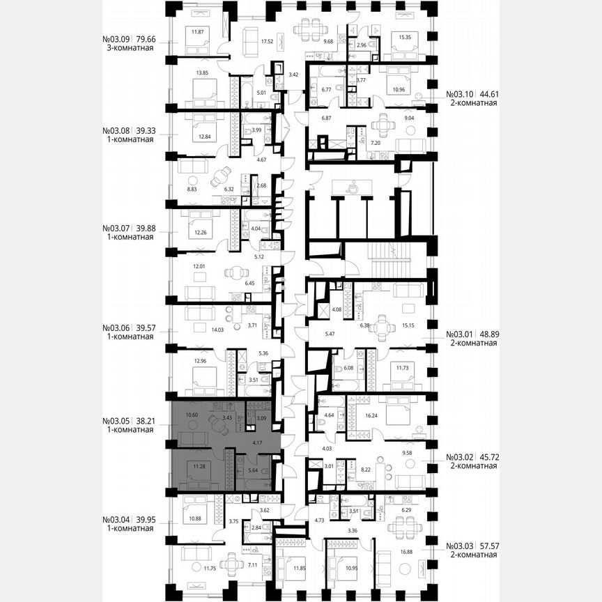 1-к. квартира, 38,2 м², 3/26 эт.
