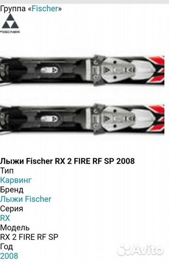 Горные лыжи fischer rx2 fire
