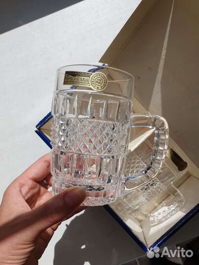 Новые хрустальные пивные кружки, винтаж