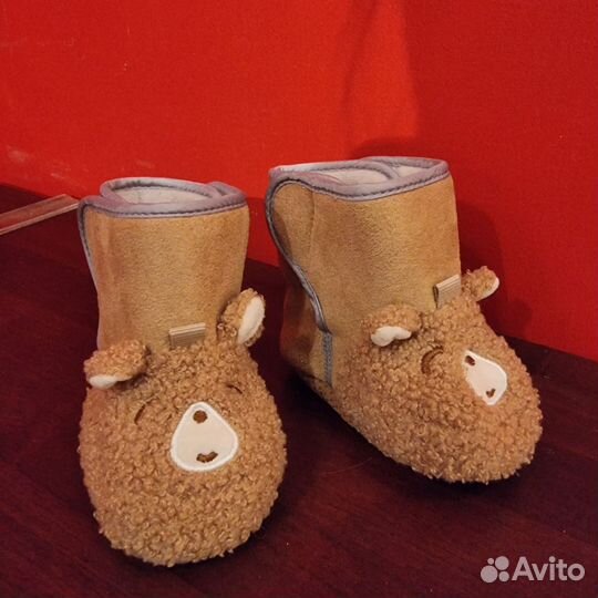 Пинетки натуральная замша/цигейка