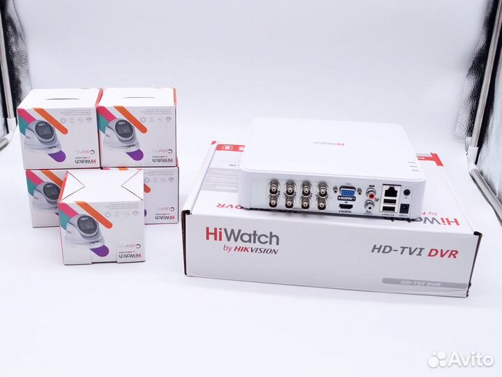 Камеры наблюдения HiWatch ColorVu + регистратор