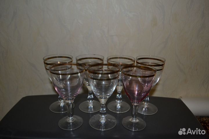 Бокалы, фужеры СССР, цветное стекло
