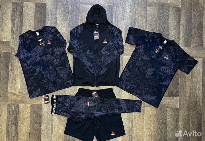 Рашгард мужской комплект 5 в 1 Reebok