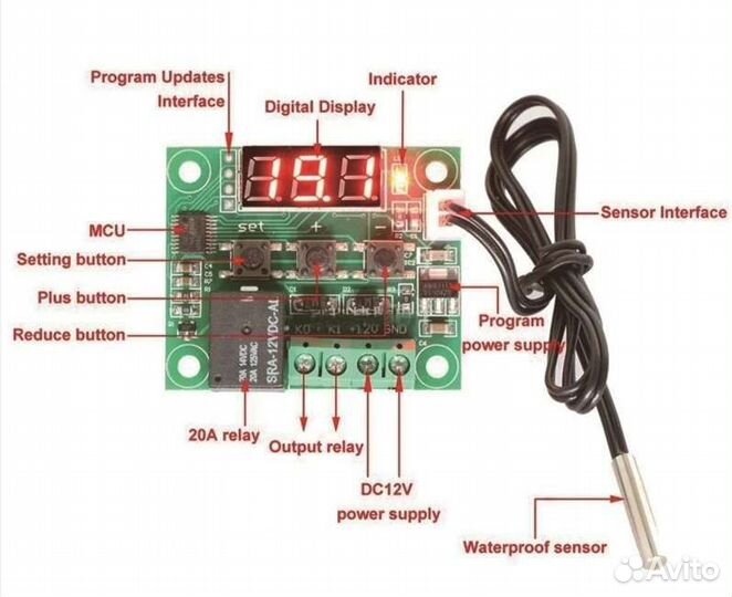 Модуль термореле 12В новый