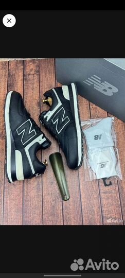 Кроссовки new balance 574 кожаные