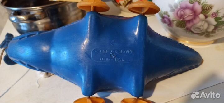 Редкая игрушка СССР Крокодил каталка на колесиках