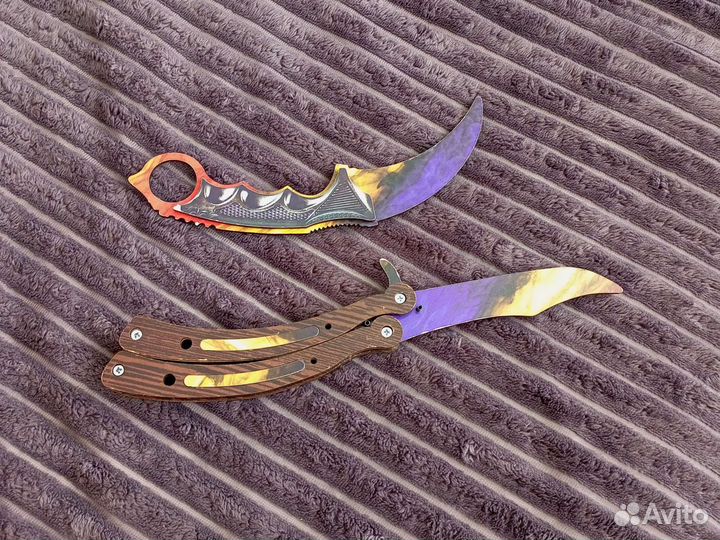 Деревянные ножи бабочка и керамбит