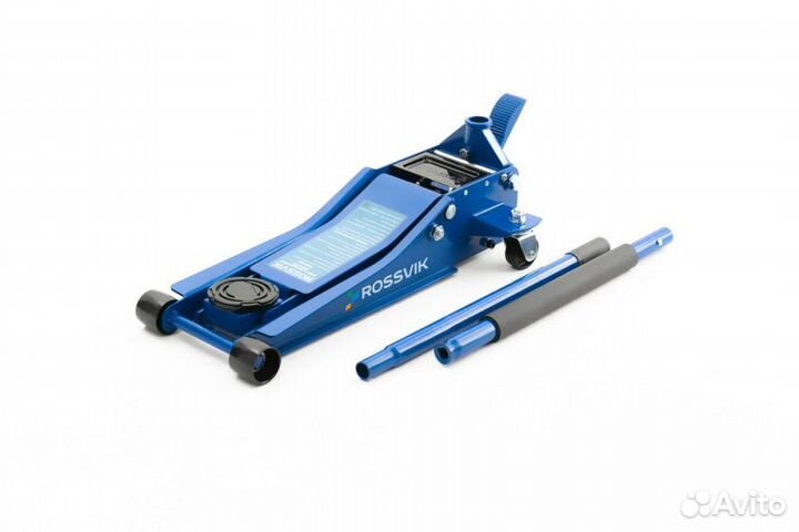 Домкрат подкатной 3т. с педалью 75-505 мм rossvik