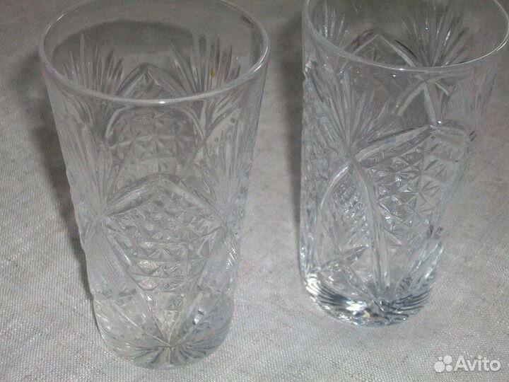 Стеклянные хрустальные стаканы стопки СССР от