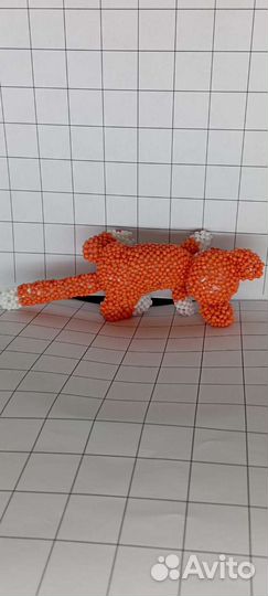 Рыжий котик из бисера