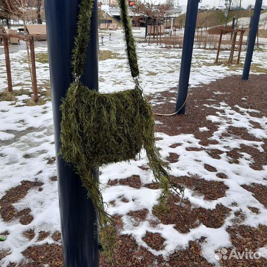 Сумка мох вязаная
