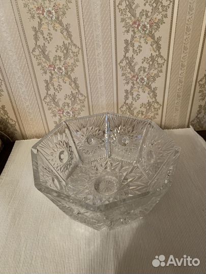 Хрустальная ваза для фруктов СССР