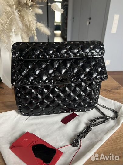 Сумка valentino rockstud spike натуральная кожа