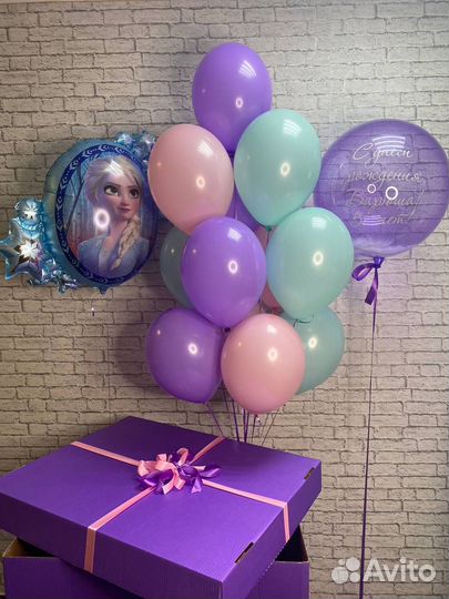 Коробка сюрприз с воздушными шарами