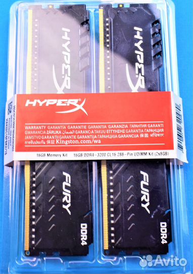 DDR4 3200 MHz 16GB HyperX Fury dimm