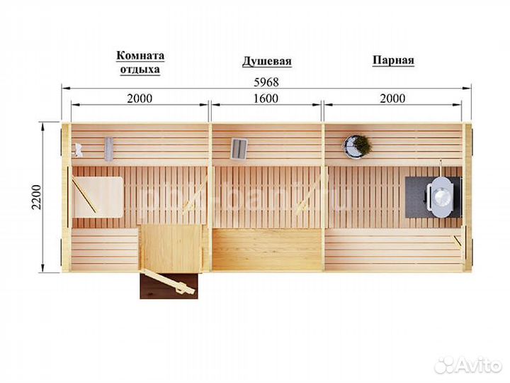 Баня бочка квадро Галина 6м