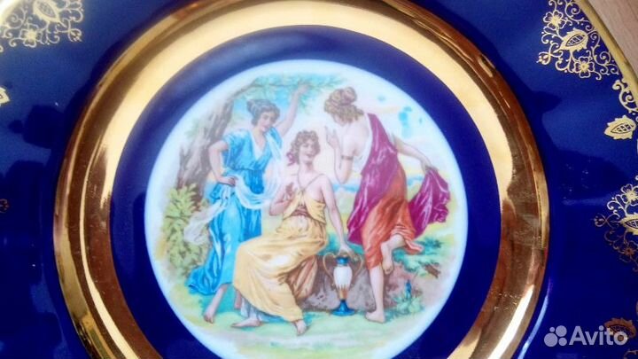 Сувенирные тарелки Carlsbad кобальт/золото