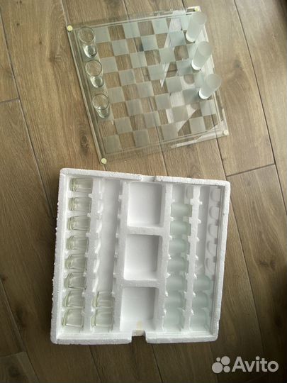 Шашки стеклянные со стопками